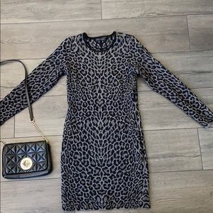 Leopard sweater dress